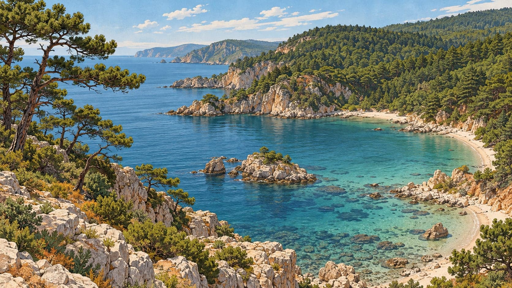 Illustration of Kasatura Gulf Nature Conservation Area, Kırklareli