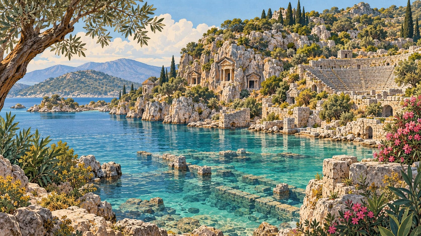 Illustration of Kekova, Antalya