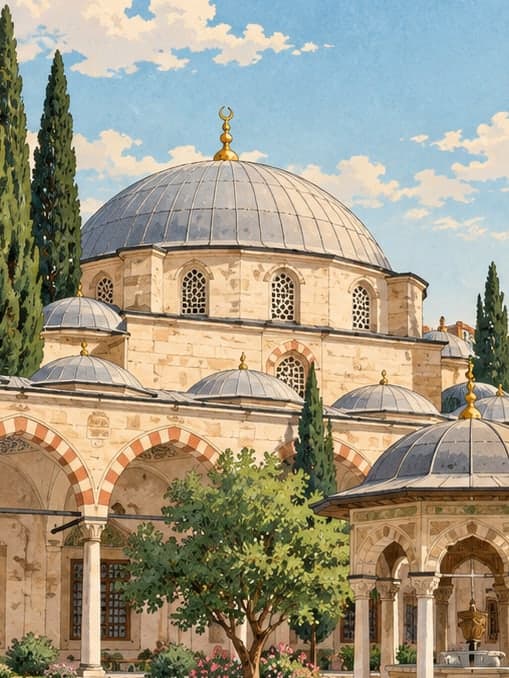 Illustration of Kestanepazarı Mosque, İzmir