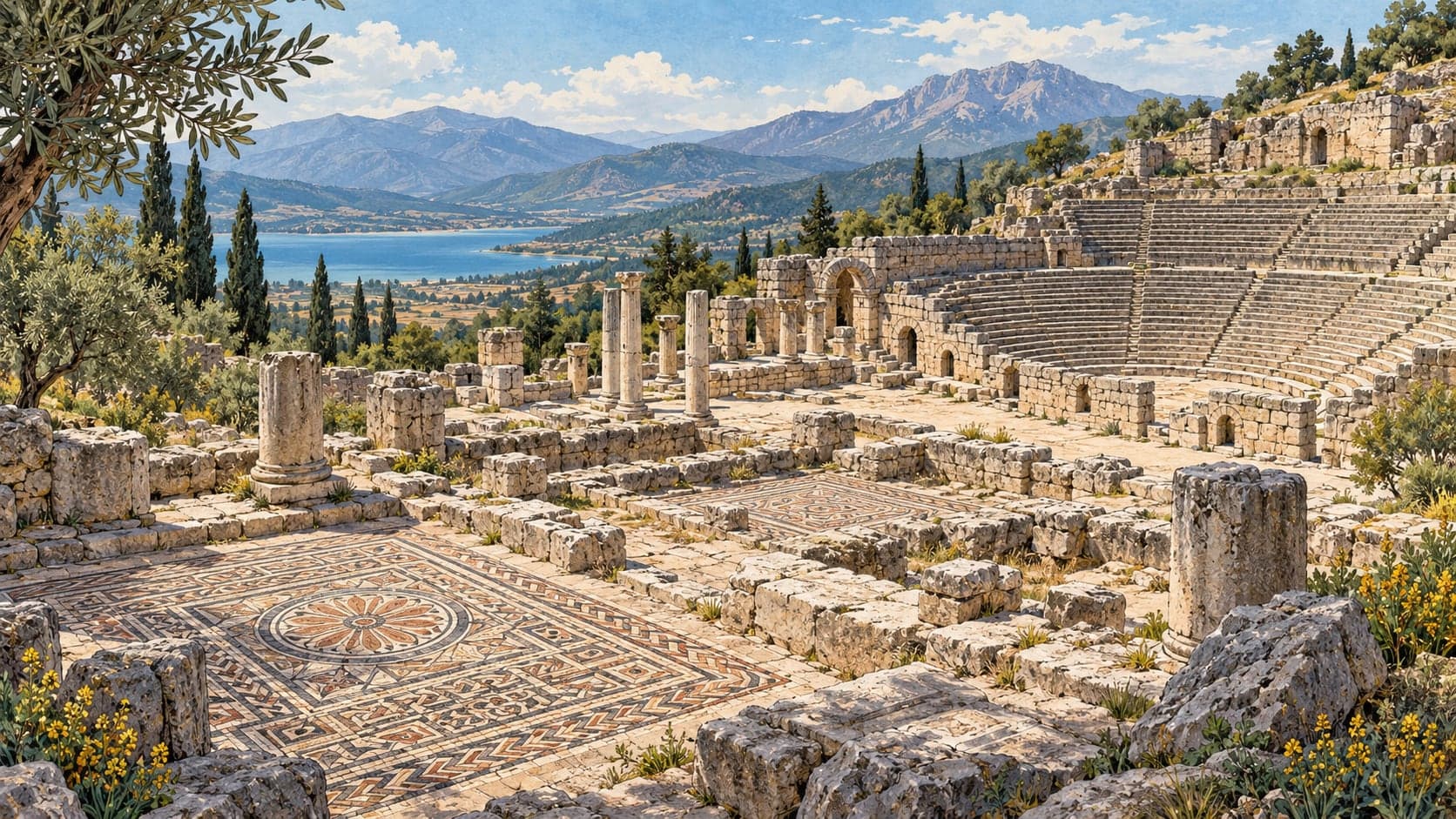 Illustration of Kibyra Archaeological Site, Burdur