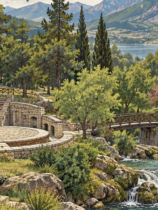 Illustration of Kirazlıdere and Gökçay Recreation Area, Isparta