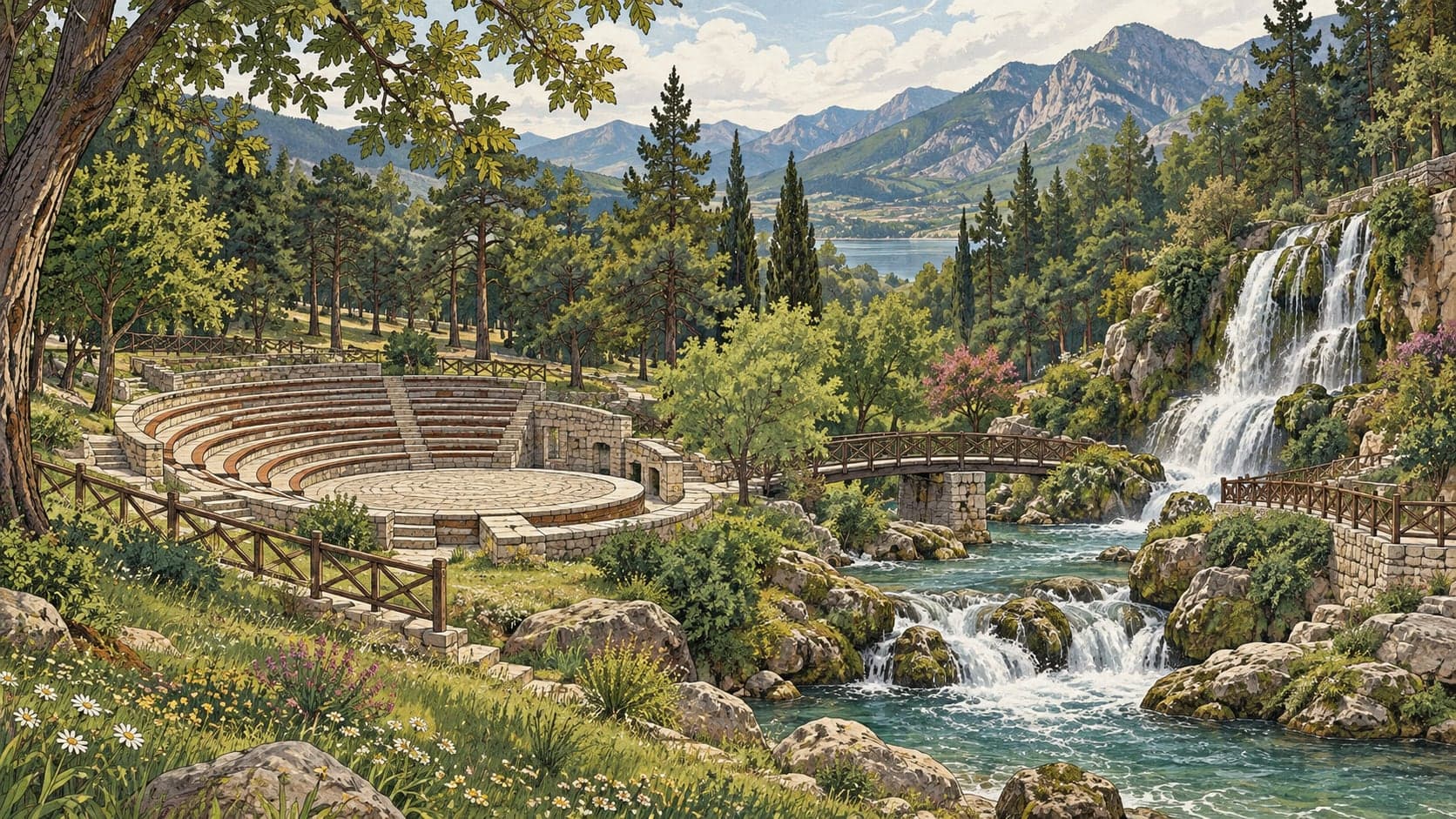 Illustration of Kirazlıdere and Gökçay Recreation Area, Isparta