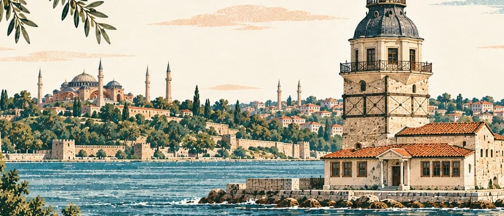 Illustration of Kız Kulesi, İstanbul
