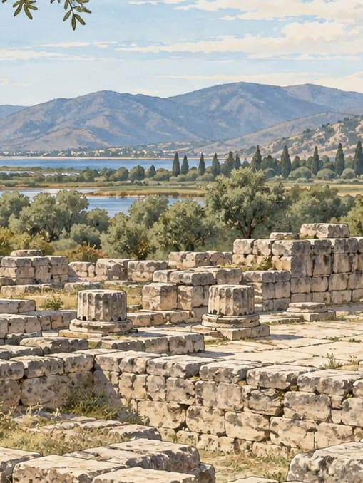 Illustration of Klaros Archaeological Site, İzmir