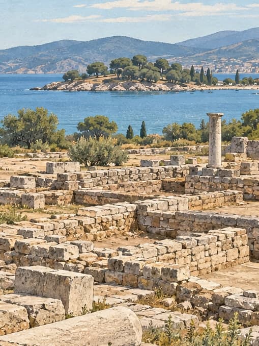 Illustration of Klazomenai Archaeological Site, İzmir