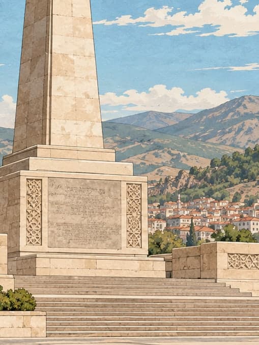 Illustration of Kocatepe Atatürk Monument and Inscription, Afyonkarahisar