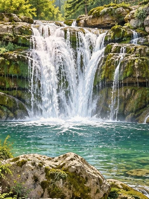 Illustration of Köroğlu Waterfall, Bolu
