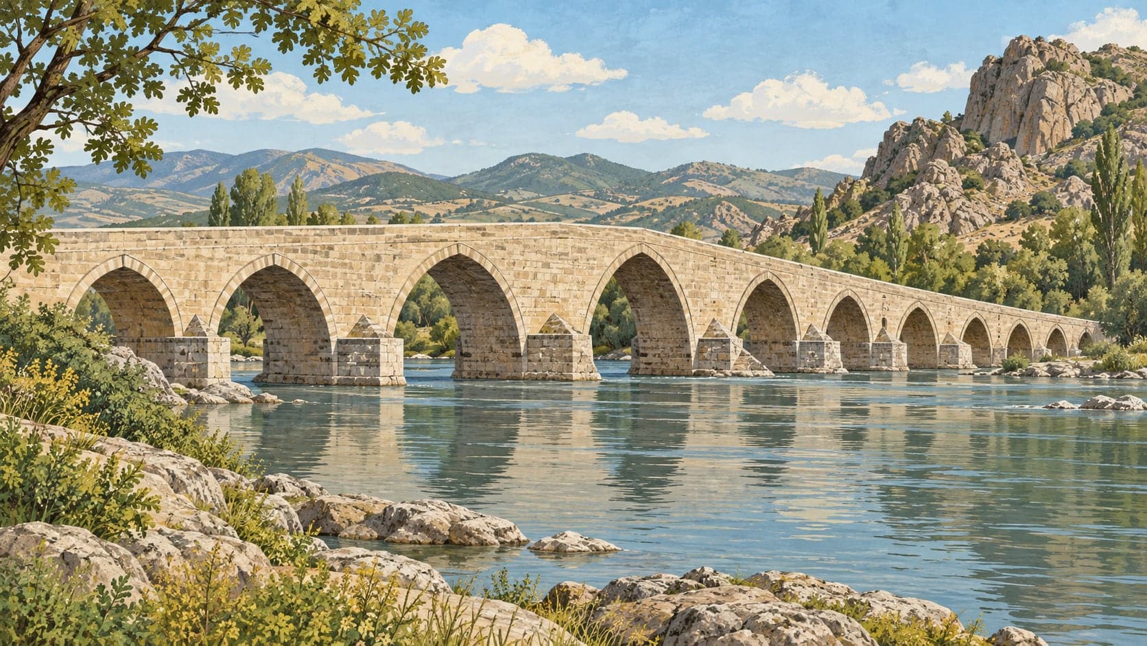 Illustration of Koyunbaba Bridge, Çorum