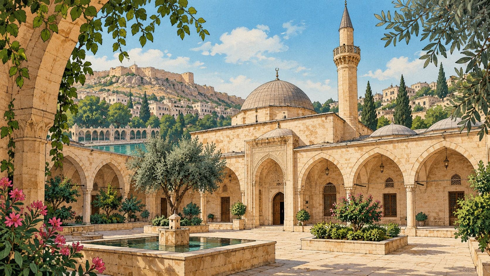 Illustration of Kutbeddin Mosque, Şanlıurfa