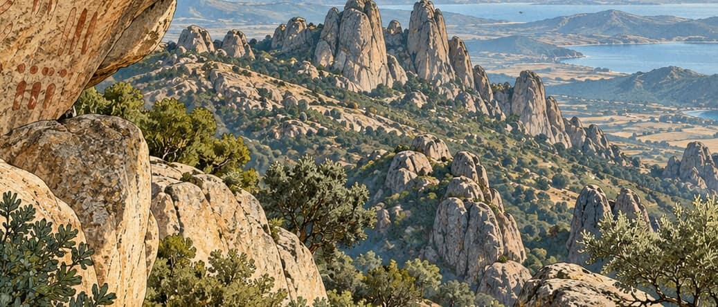 Illustration of Latmos - Beşparmak Mountains, Aydın