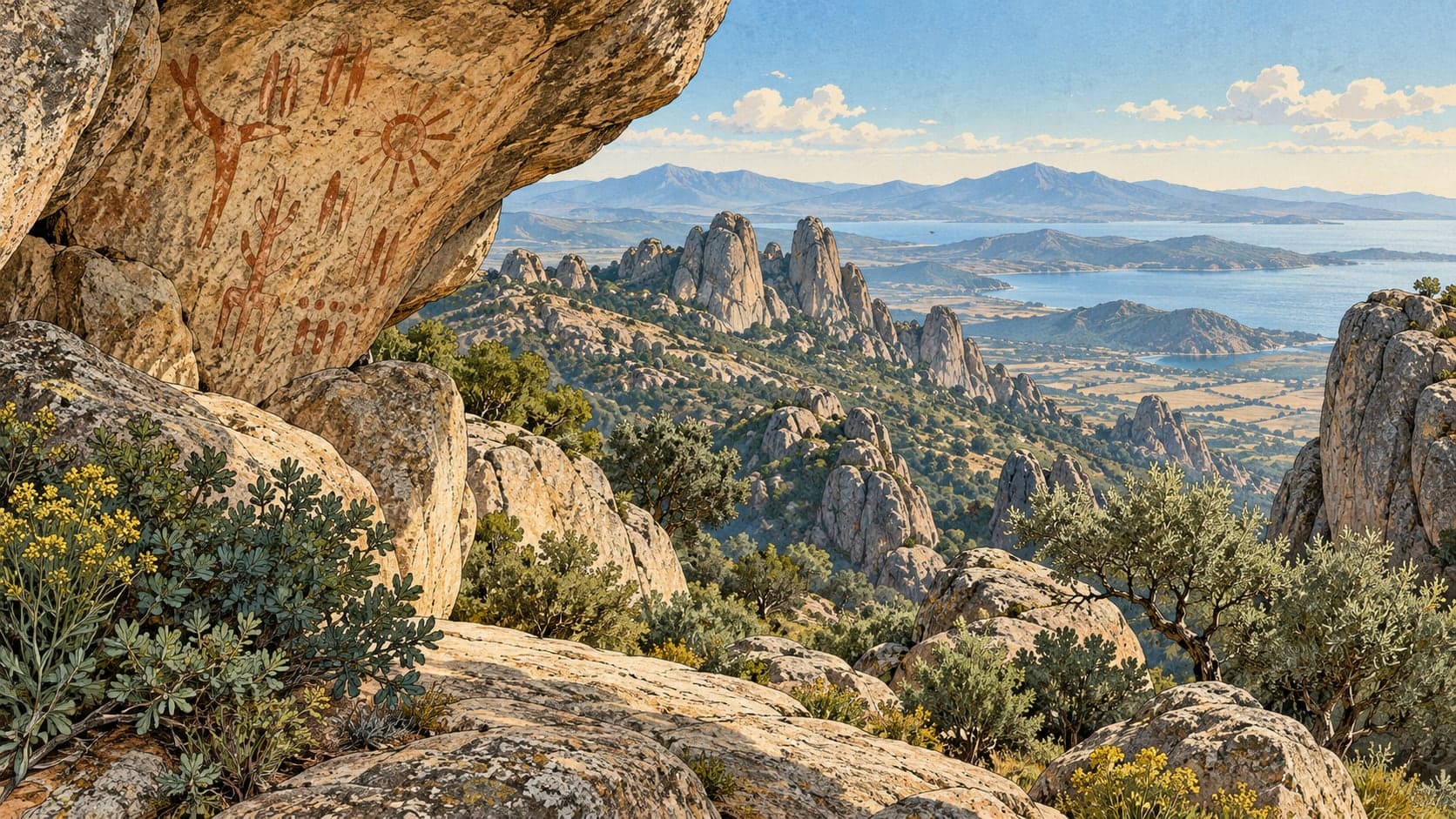 Illustration of Latmos - Beşparmak Mountains, Aydın