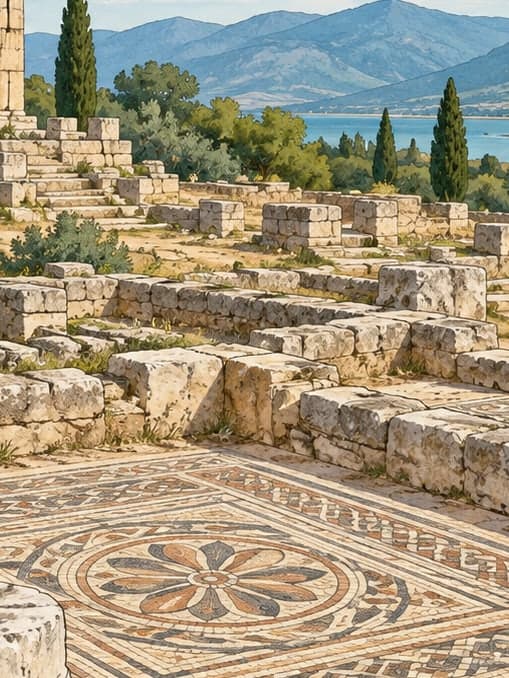 Illustration of Letoon Archaeological Site, Muğla