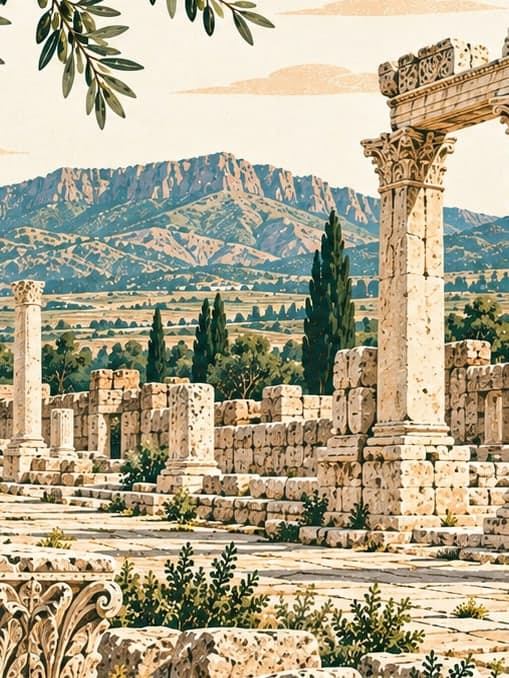 Illustration of Lounda Ancient City, Denizli