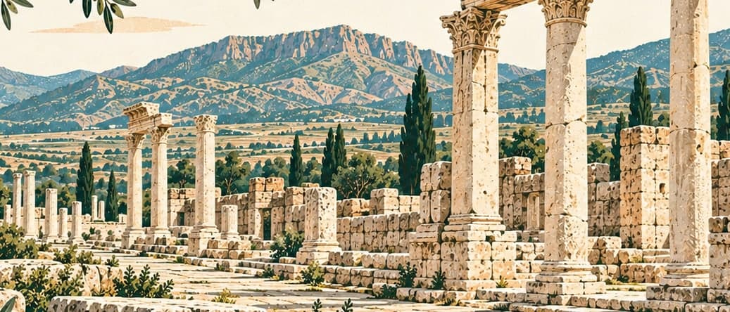 Illustration of Lounda Ancient City, Denizli