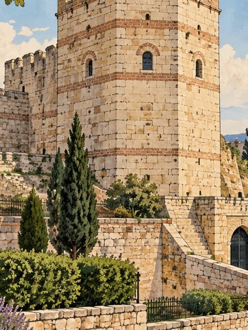 Illustration of Macedonian Tower, Edirne