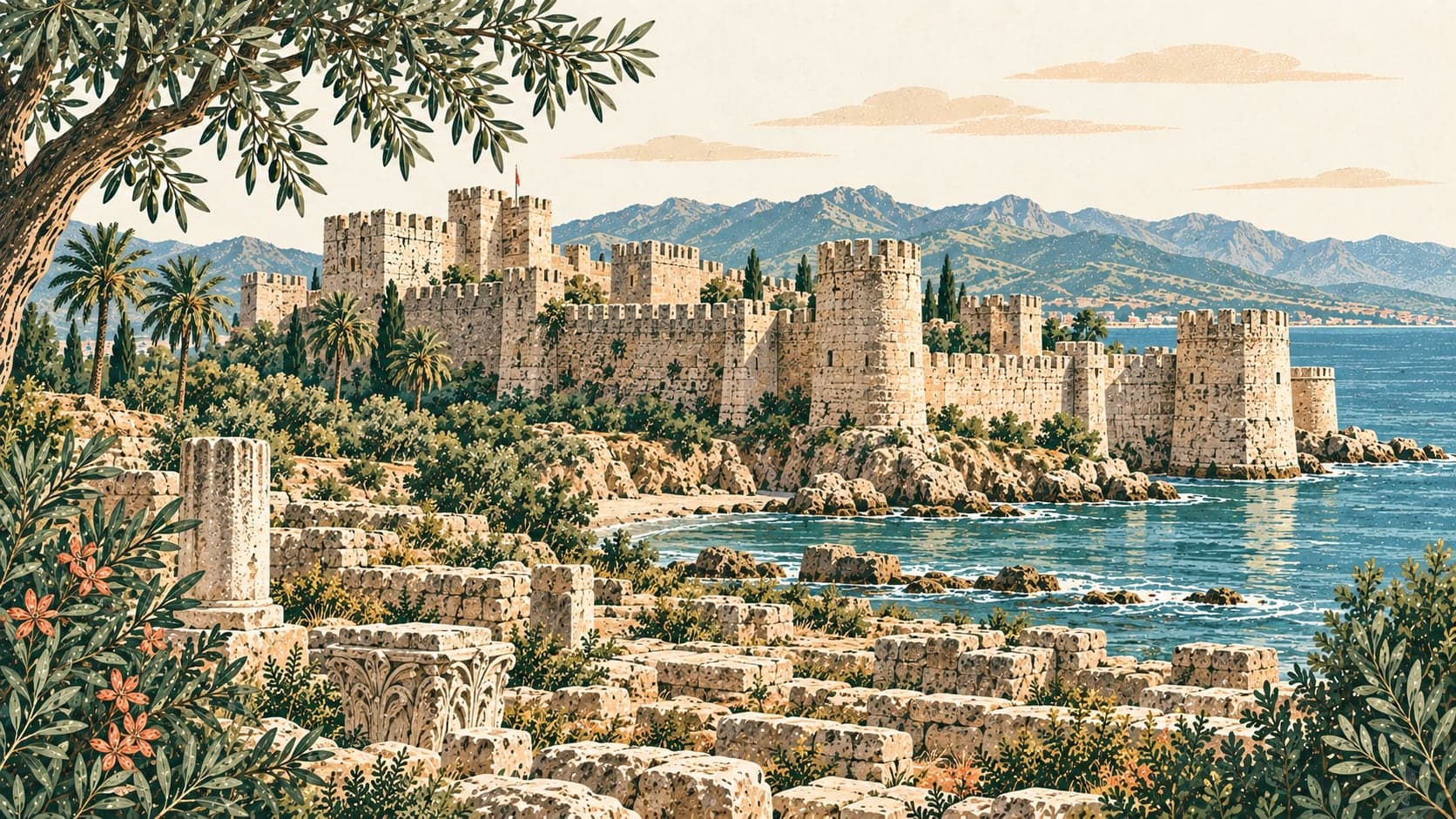 Illustration of Mamure Kalesi, Mersin