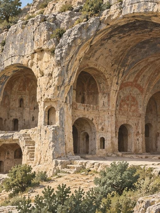 Illustration of Manazan Caves, Karaman