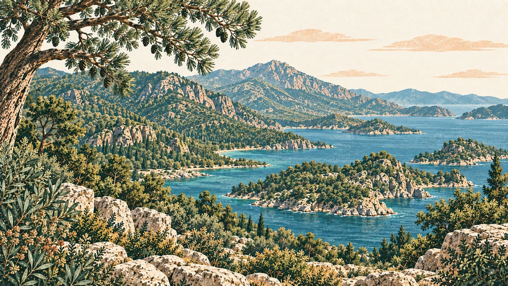 Illustration of Marmaris National Park, Muğla