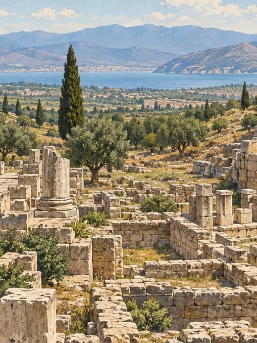 Illustration of Metropolis Archaeological Site, İzmir
