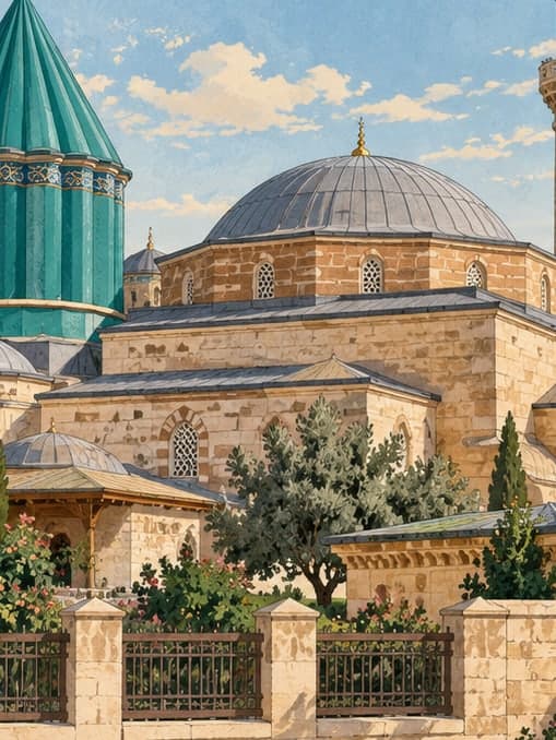Illustration of Mevlana Museum, Konya