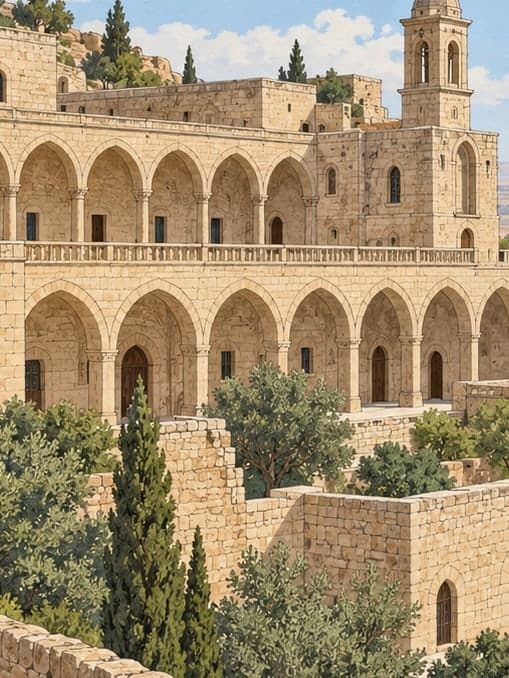 Illustration of Mor Yakup Monastery, Mardin