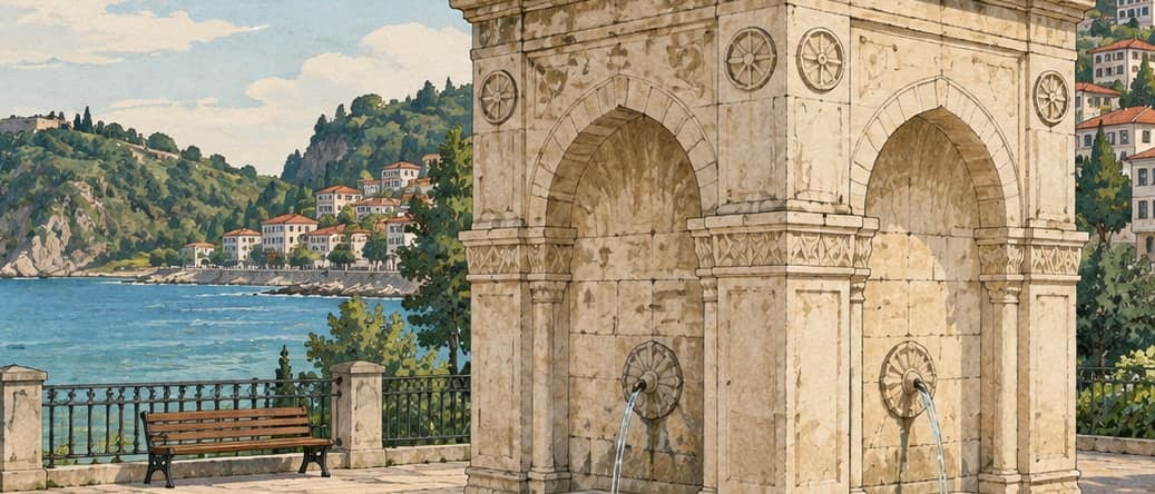 Illustration of Muhtar Bey Fountain / German Fountain, Giresun