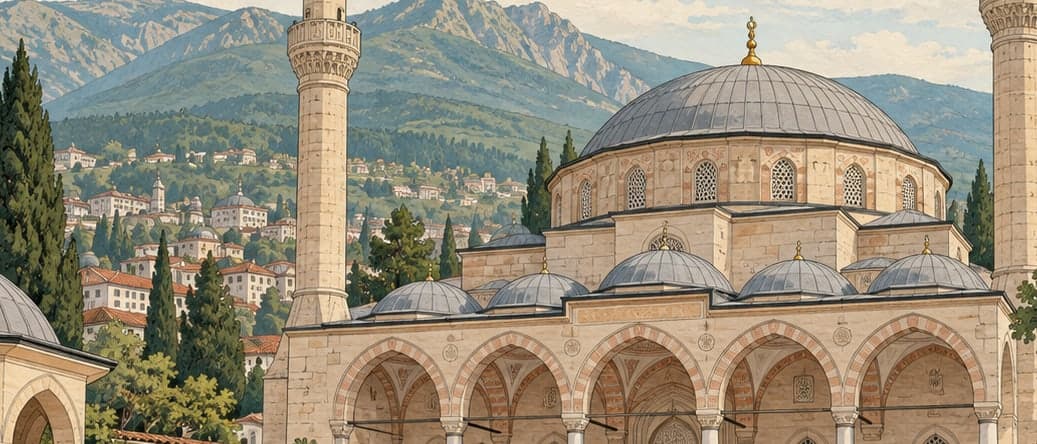 Illustration of Muradiye Mosque, Bursa