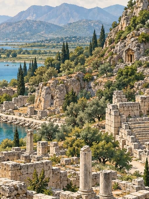 Illustration of Myra Archaeological Site, Antalya