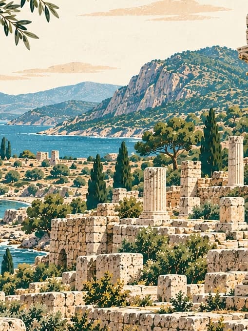 Illustration of Nagidos Archaeological Site, Mersin