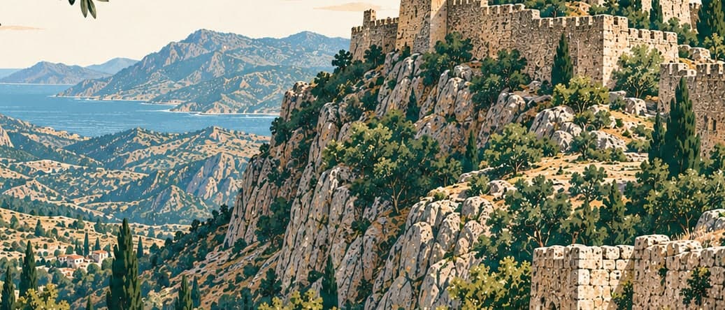 Illustration of Namrun Castle, Mersin