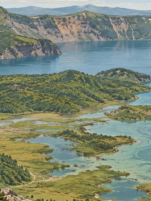 Illustration of Nemrut Crater Lake, Bitlis