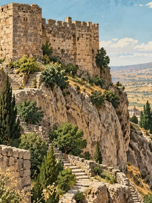 Illustration of Nevşehir Castle, Nevşehir