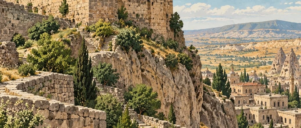 Illustration of Nevşehir Castle, Nevşehir