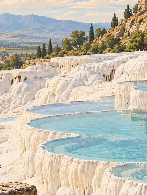 Illustration of Pamukkale Termal Suları, Denizli