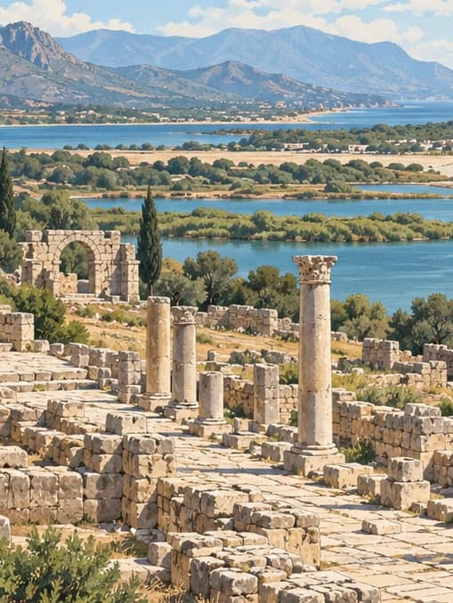 Illustration of Patara Archaeological Site, Antalya