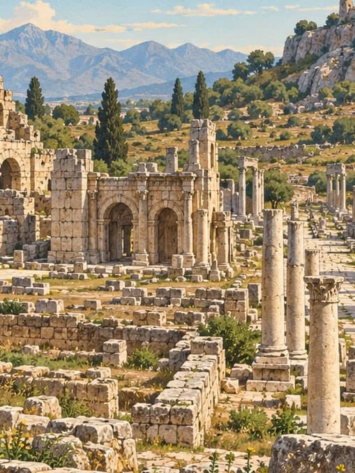 Illustration of Perge Archaeological Site, Antalya
