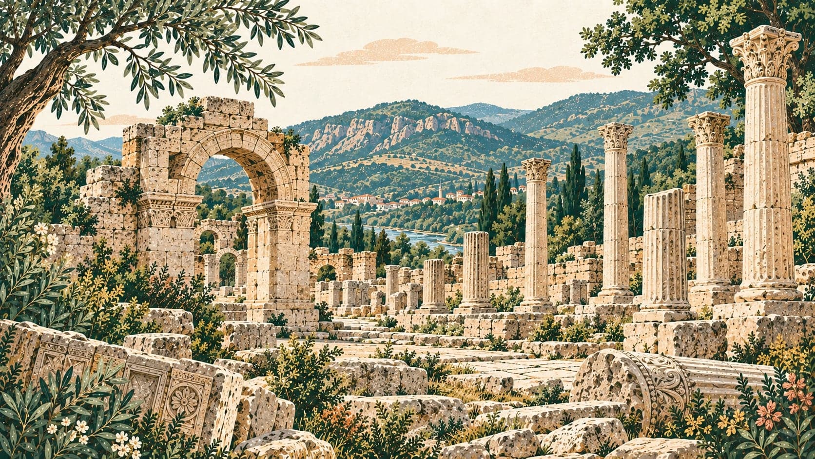 Illustration of Prusias ad Hypium Ancient City, Düzce