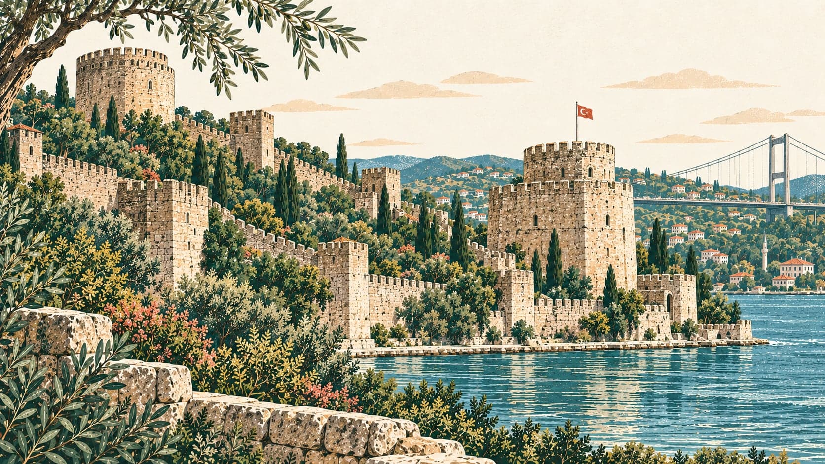 Illustration of Rumeli Hisarı, İstanbul