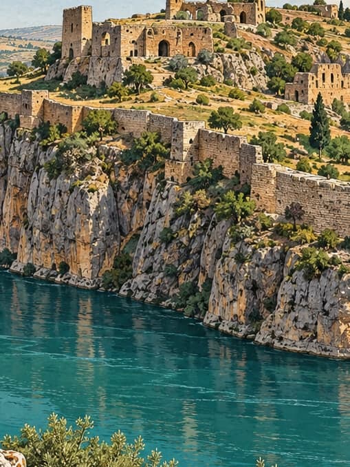 Illustration of Rumkale Archaeological Site, Gaziantep