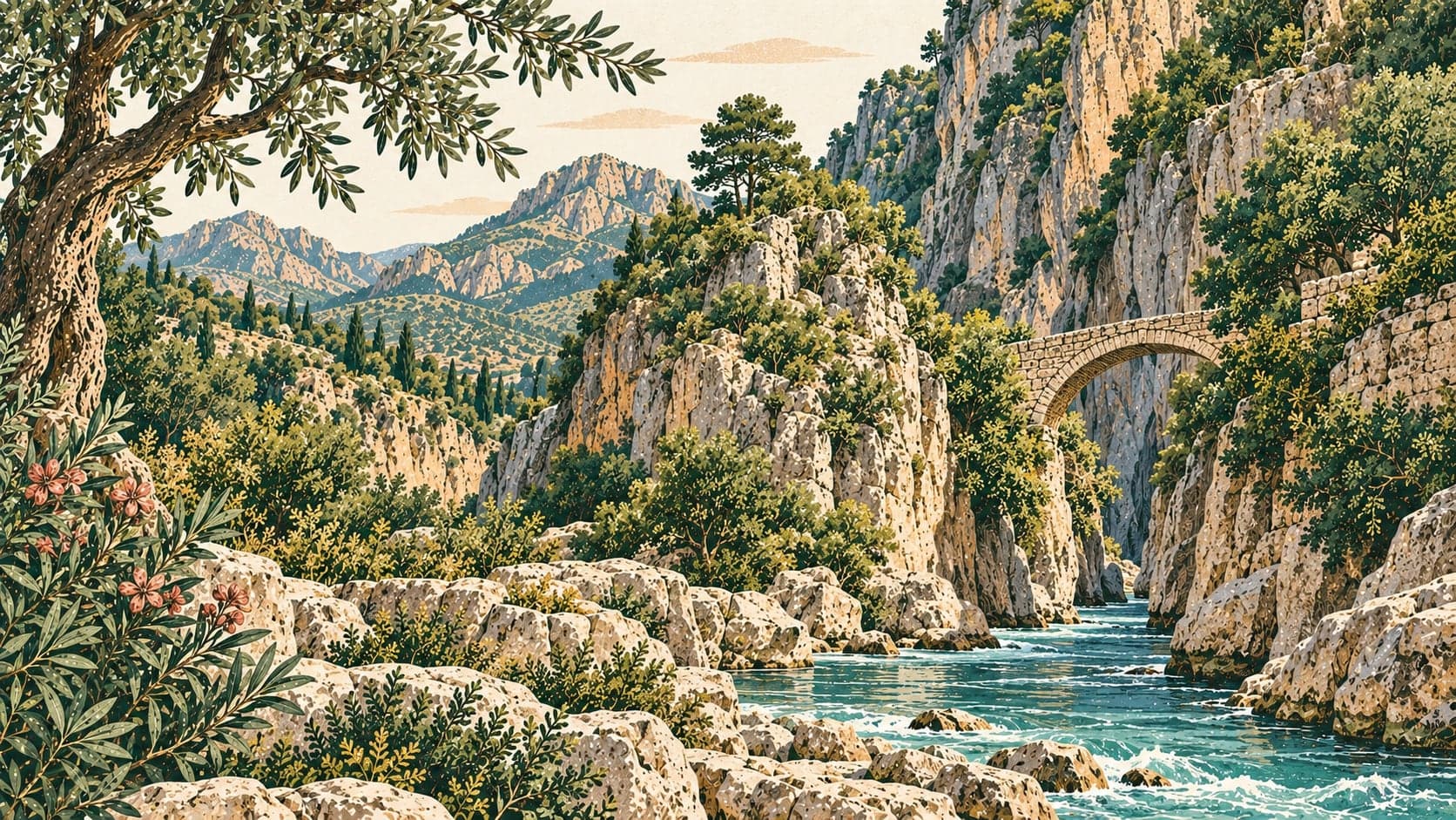 Illustration of Saklıkent National Park, Muğla