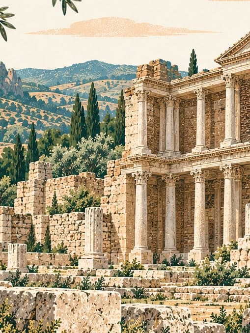 Illustration of Sardes Archaeological Site, Manisa