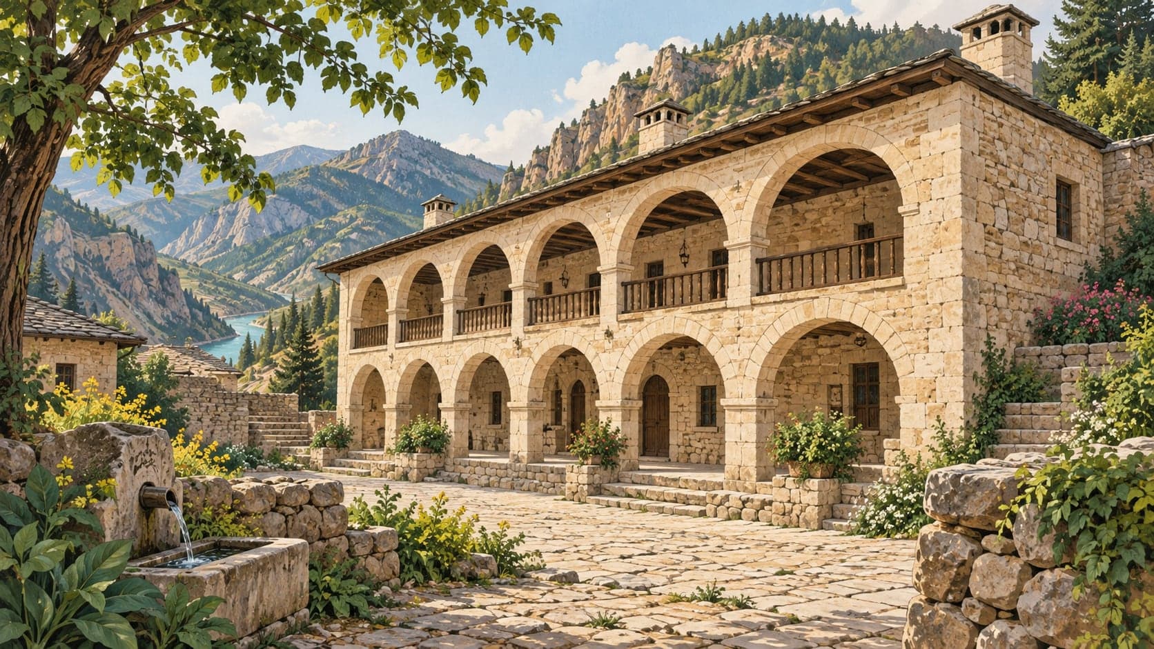Illustration of Sarıçiçek Köy Odaları, Gümüşhane