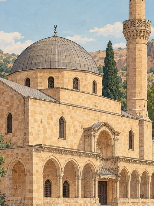 Illustration of Selahaddin Eyyubi Mosque / Saint Johannes Prodromos Addai Church, Şanlıurfa