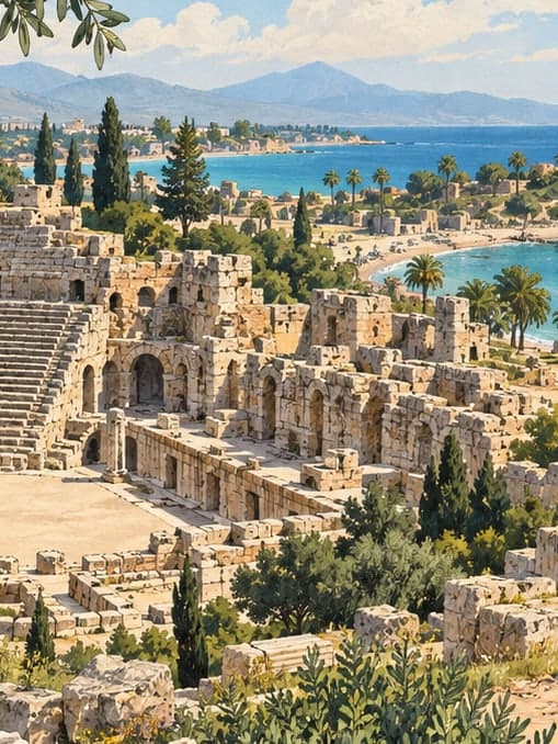 Illustration of Side Archaeological Site, Antalya