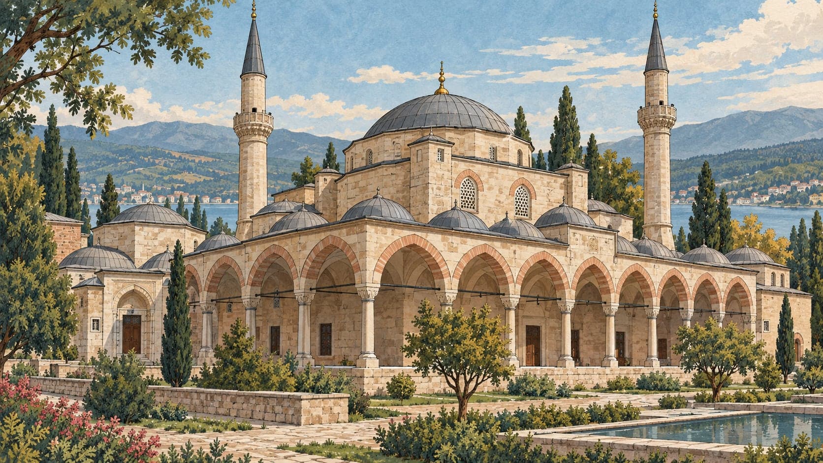 Illustration of Sinan Bey Zawiya / Elvanbey Imaret, Sakarya