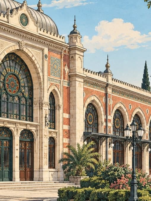 Illustration of Sirkeci Railway Station T.C.D.D. Museum Art Gallery, İstanbul