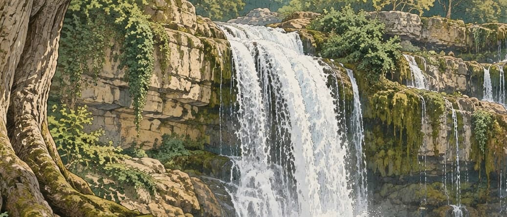 Illustration of Sorkun Waterfalls Natural Monument, Sinop