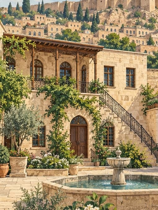 Illustration of Historical Antep Houses, Gaziantep