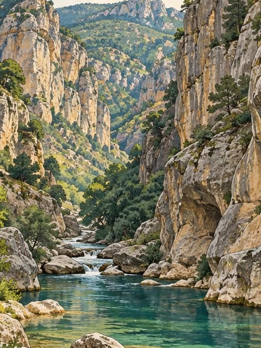 Illustration of Taşyaran Valley Nature Park, Uşak