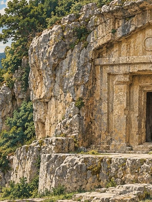 Illustration of Terelek Rock Tomb, Sinop